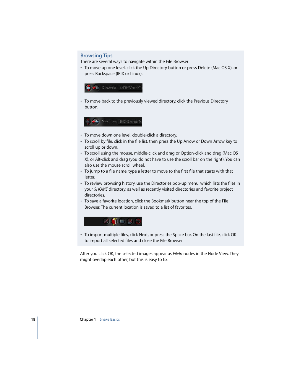 Browsing tips | Apple Shake 4 Tutorials User Manual | Page 18 / 260