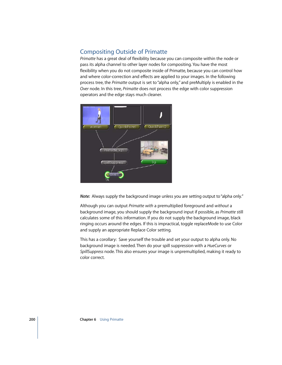 Compositing outside of primatte | Apple Shake 4 Tutorials User Manual | Page 200 / 260