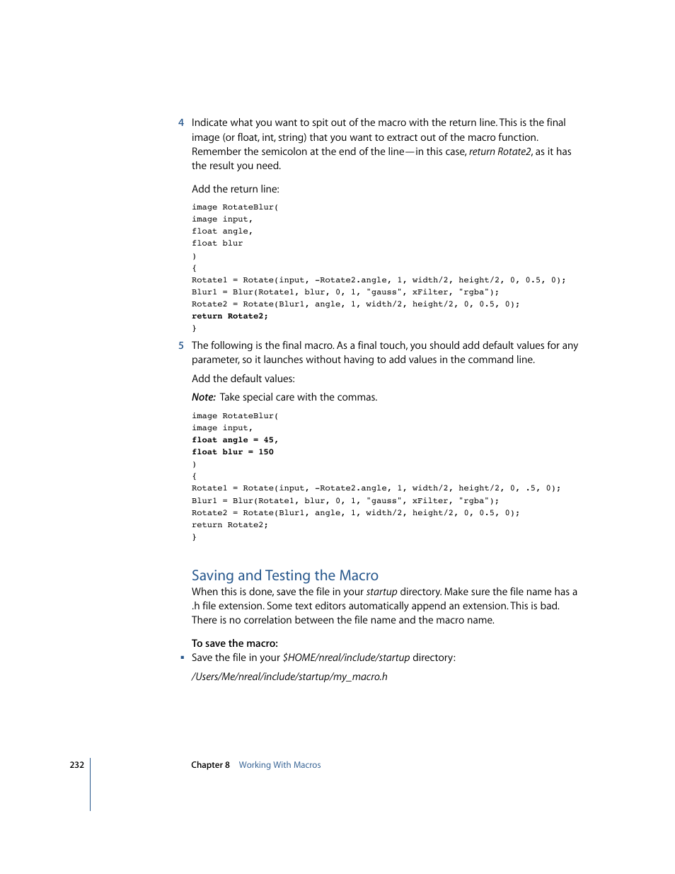 Saving and testing the macro, Position the foreground element | Apple Shake 4 Tutorials User Manual | Page 232 / 260
