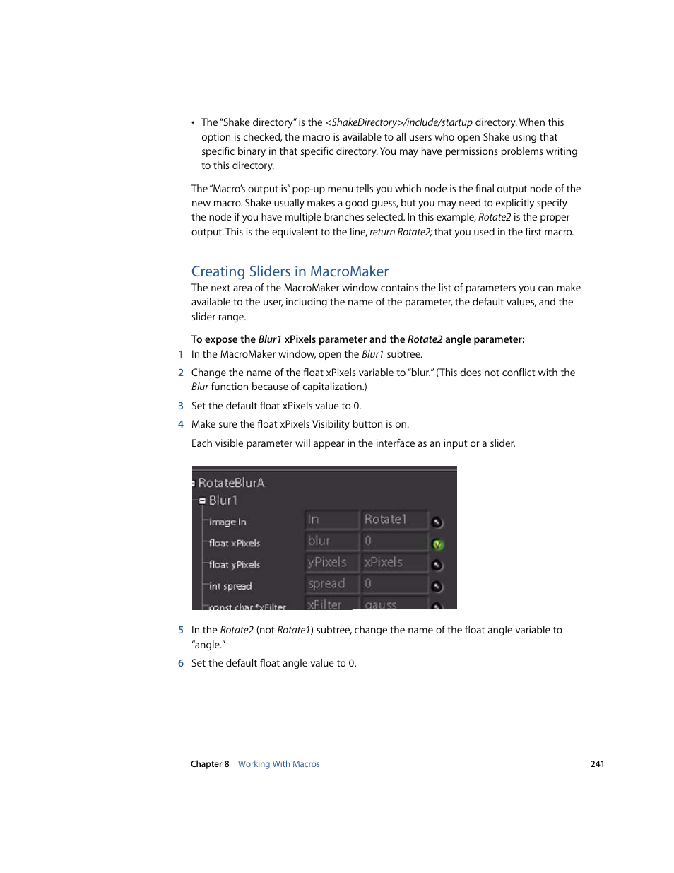 Creating sliders in macromaker | Apple Shake 4 Tutorials User Manual | Page 241 / 260