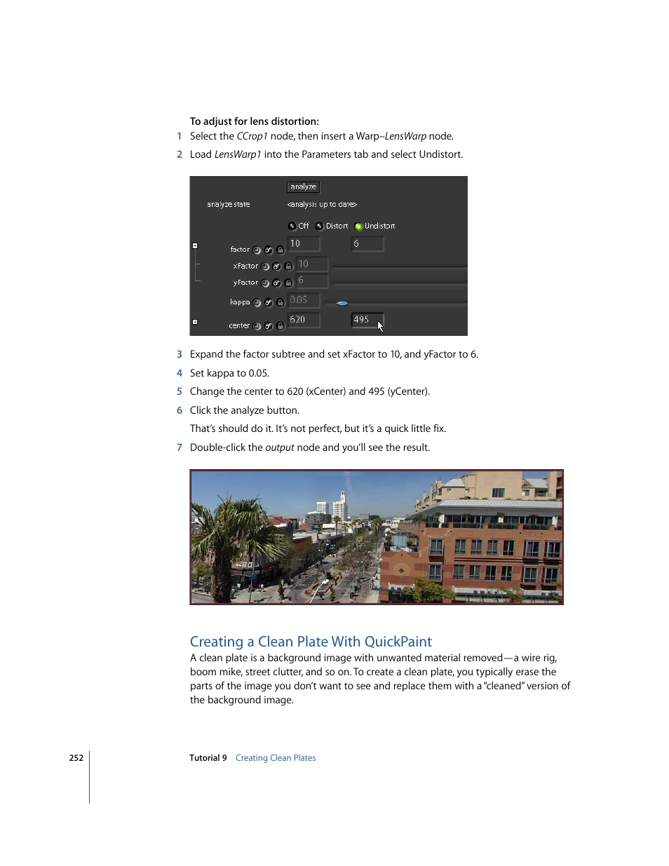 Creating a clean plate with quickpaint, Creating macros with macromaker | Apple Shake 4 Tutorials User Manual | Page 252 / 260
