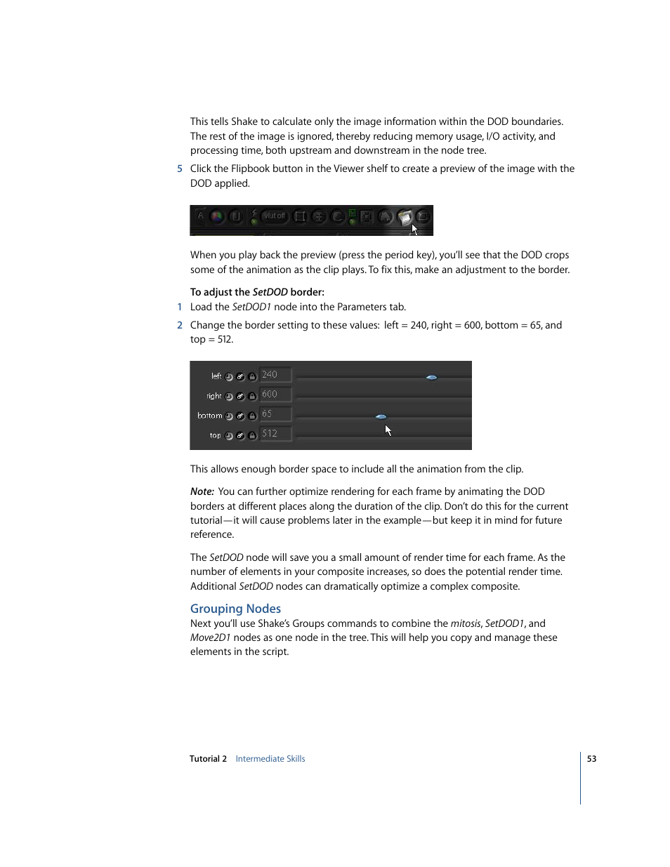 Grouping nodes | Apple Shake 4 Tutorials User Manual | Page 53 / 260