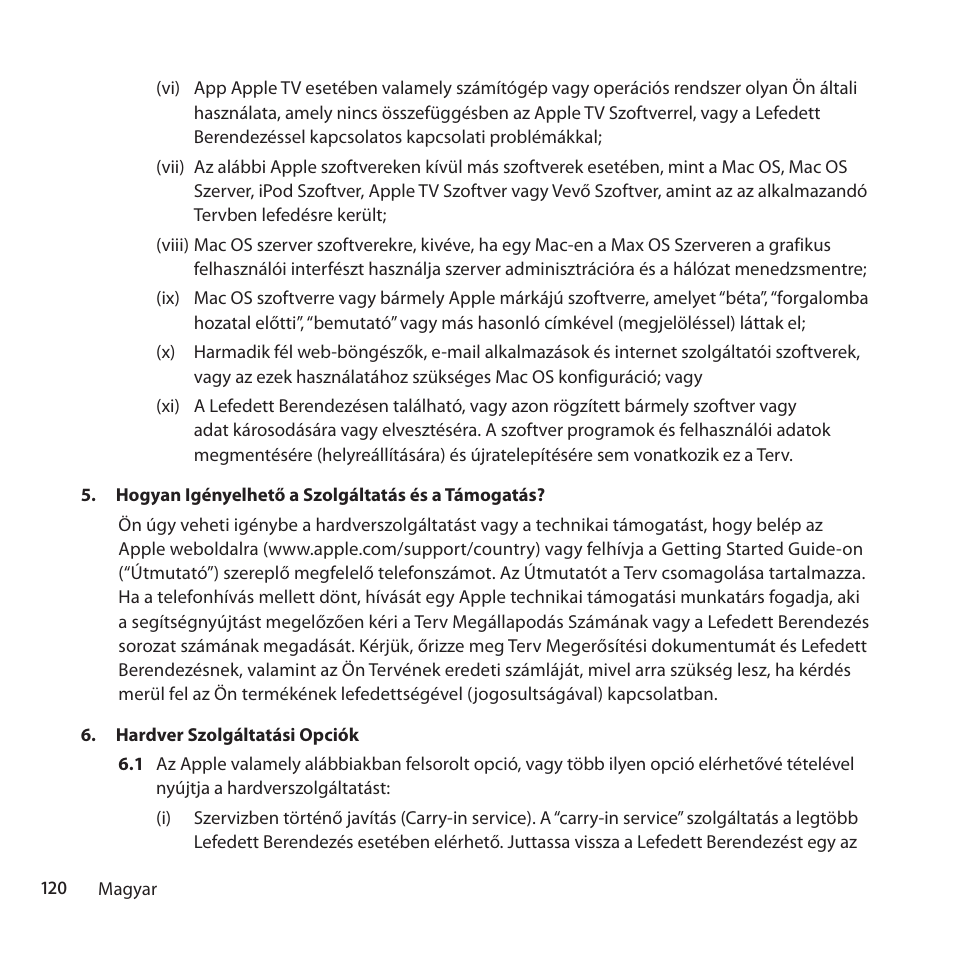 Apple AppleCare Protection Plan for Mac User Manual | Page 120 / 132