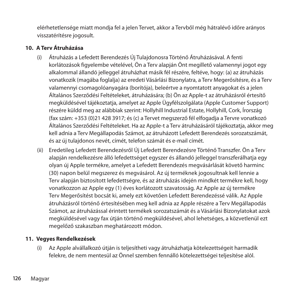 Apple AppleCare Protection Plan for Mac User Manual | Page 126 / 132