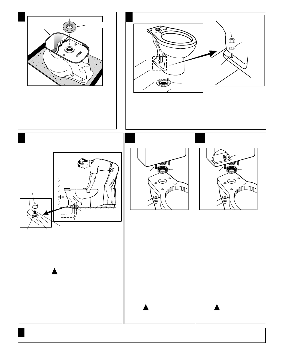 Position toilet on flange, Install toilet, Install tank | Install toilet seat | American Standard 3505 User Manual | Page 2 / 4