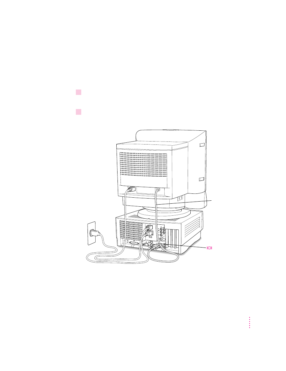 Connecting the monitor cable | Apple Power Macintosh 7600/120 Series User Manual | Page 20 / 180