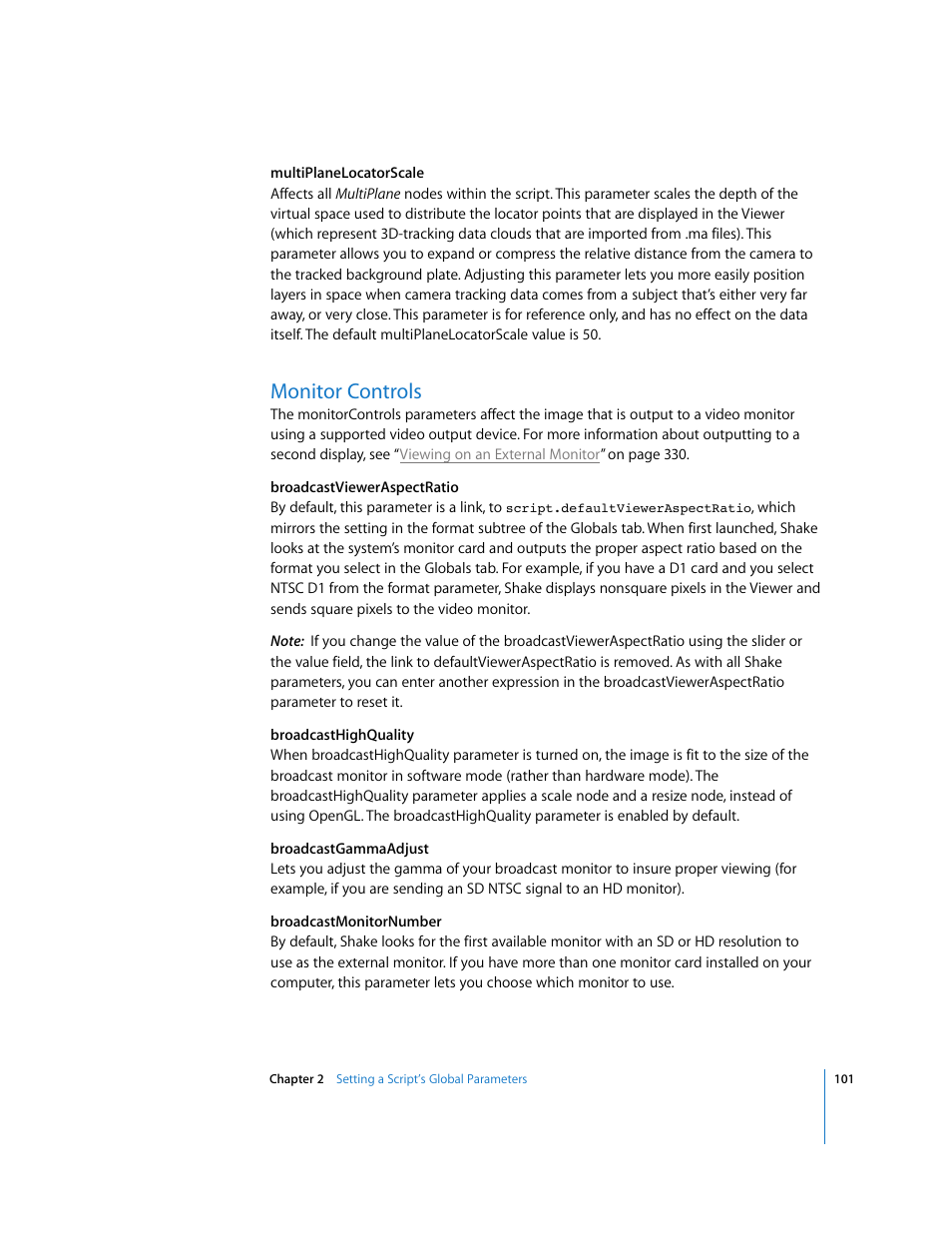 Monitor controls | Apple Shake 4 User Manual | Page 101 / 1054