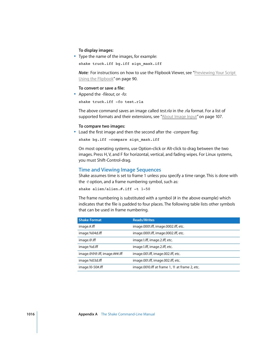 Time and viewing image sequences | Apple Shake 4 User Manual | Page 1016 / 1054