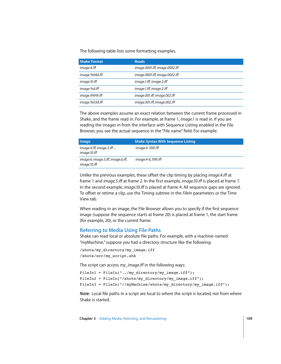 Referring to media using file paths | Apple Shake 4 User Manual | Page 109 / 1054