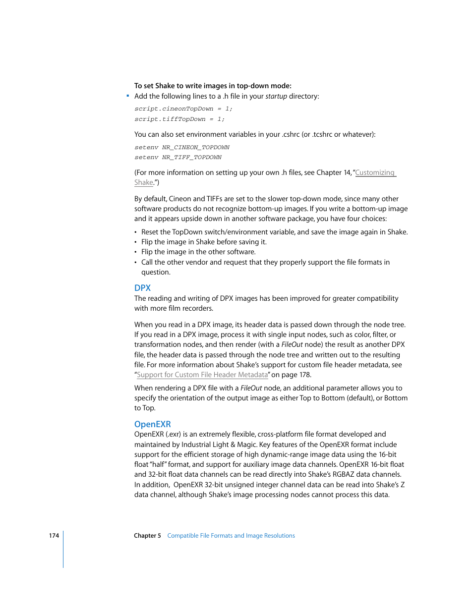 Openexr | Apple Shake 4 User Manual | Page 174 / 1054