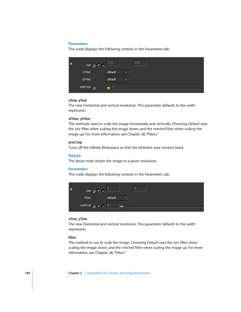 Resize | Apple Shake 4 User Manual | Page 184 / 1054