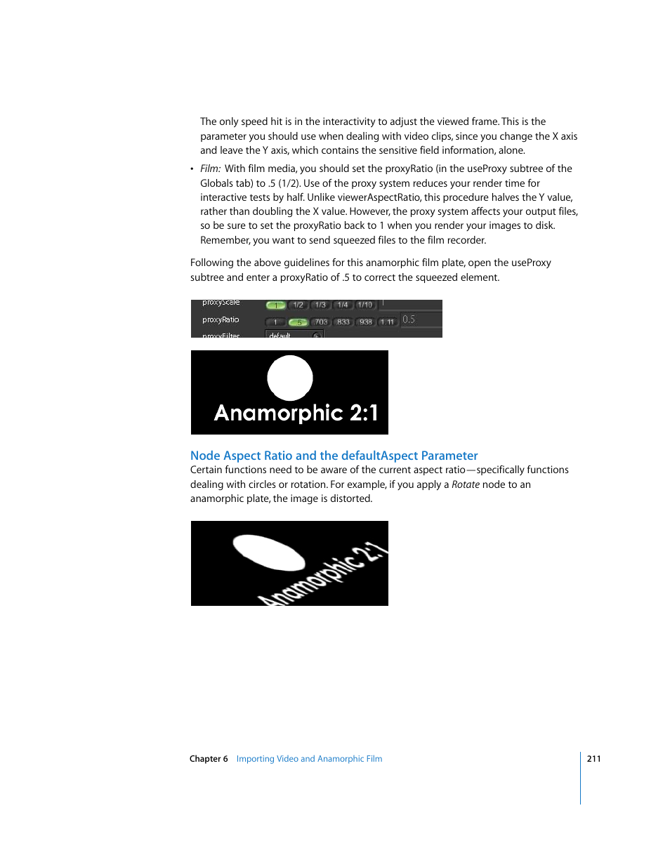 Node aspect ratio and the defaultaspect parameter | Apple Shake 4 User Manual | Page 211 / 1054