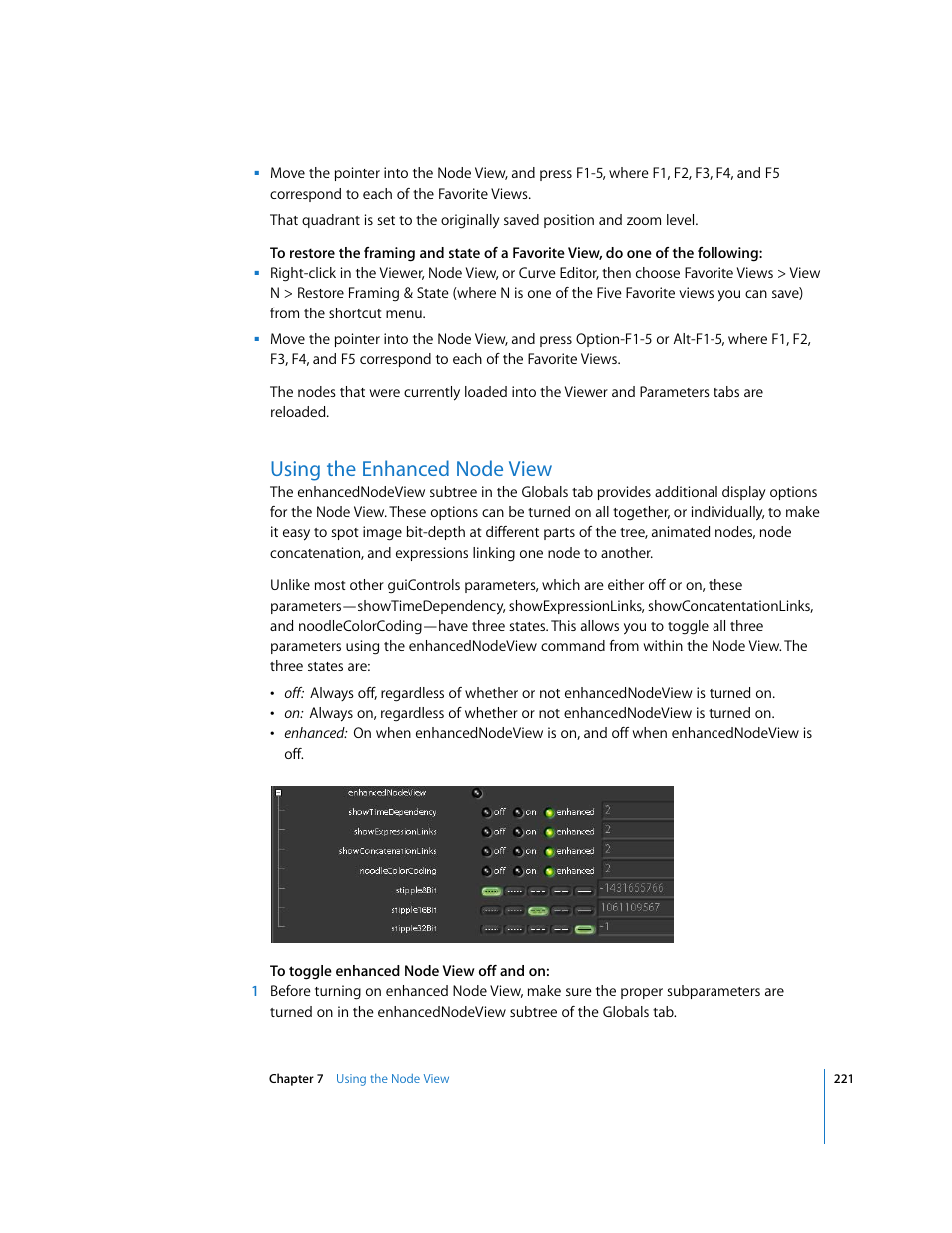 Using the enhanced node view, Using the enhanced node, View | Apple Shake 4 User Manual | Page 221 / 1054