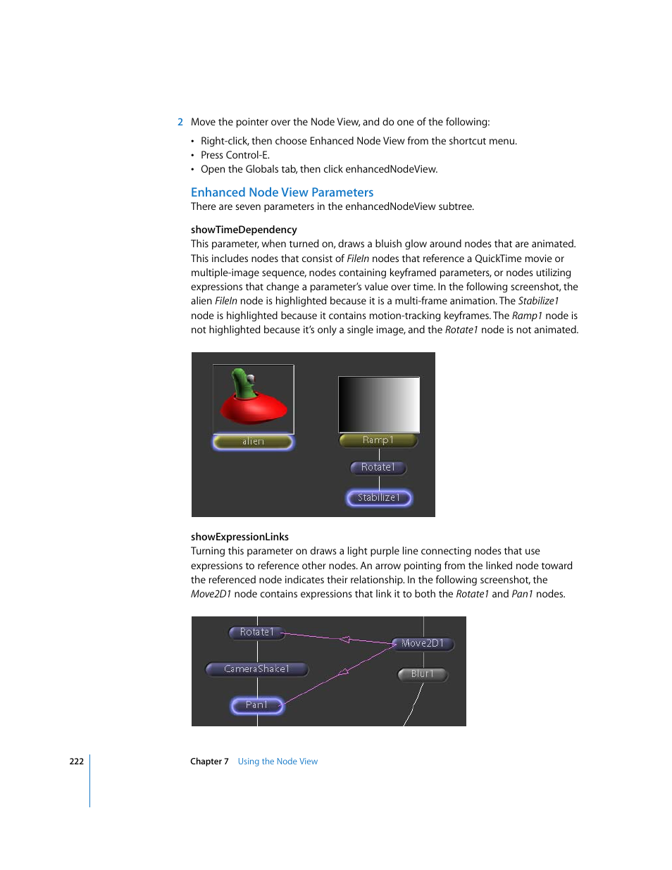 Enhanced node view parameters | Apple Shake 4 User Manual | Page 222 / 1054