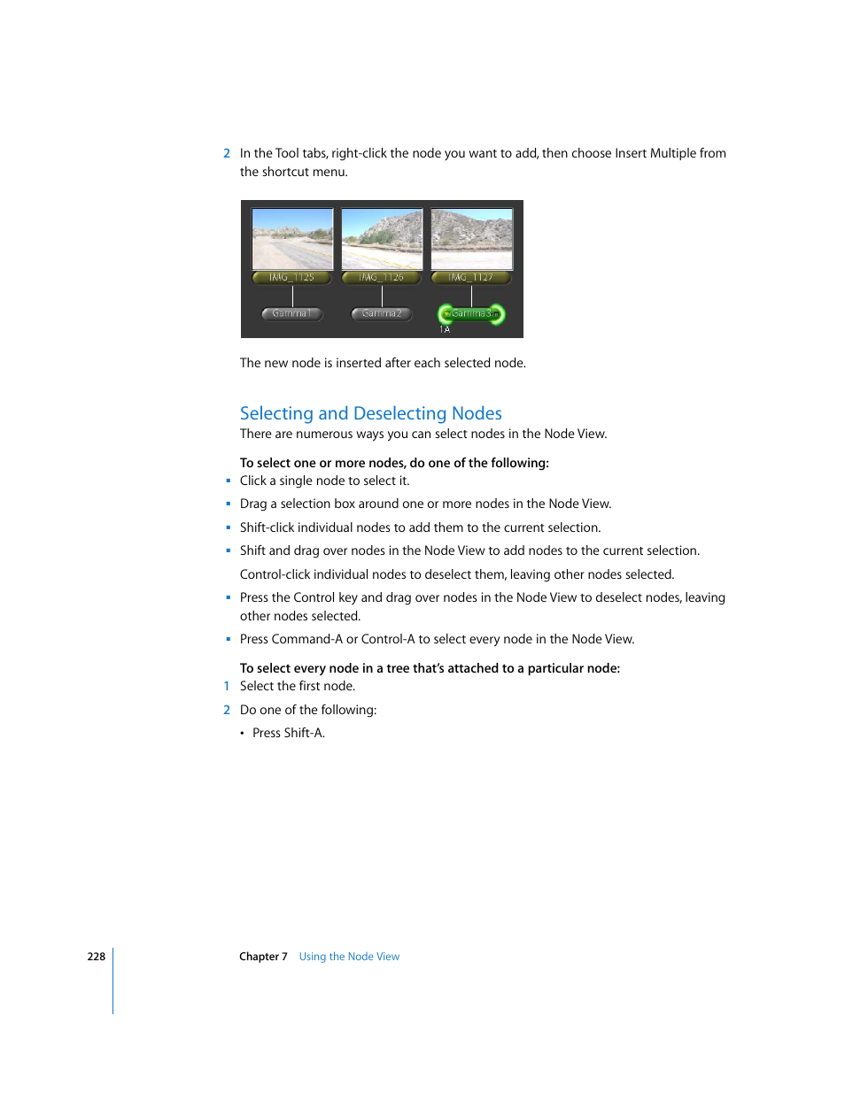 Selecting and deselecting nodes | Apple Shake 4 User Manual | Page 228 / 1054