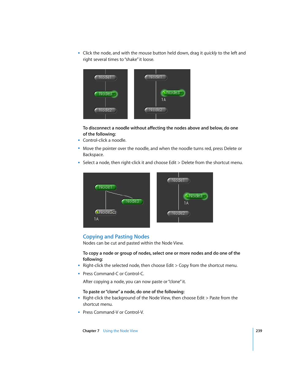 Copying and pasting nodes | Apple Shake 4 User Manual | Page 239 / 1054