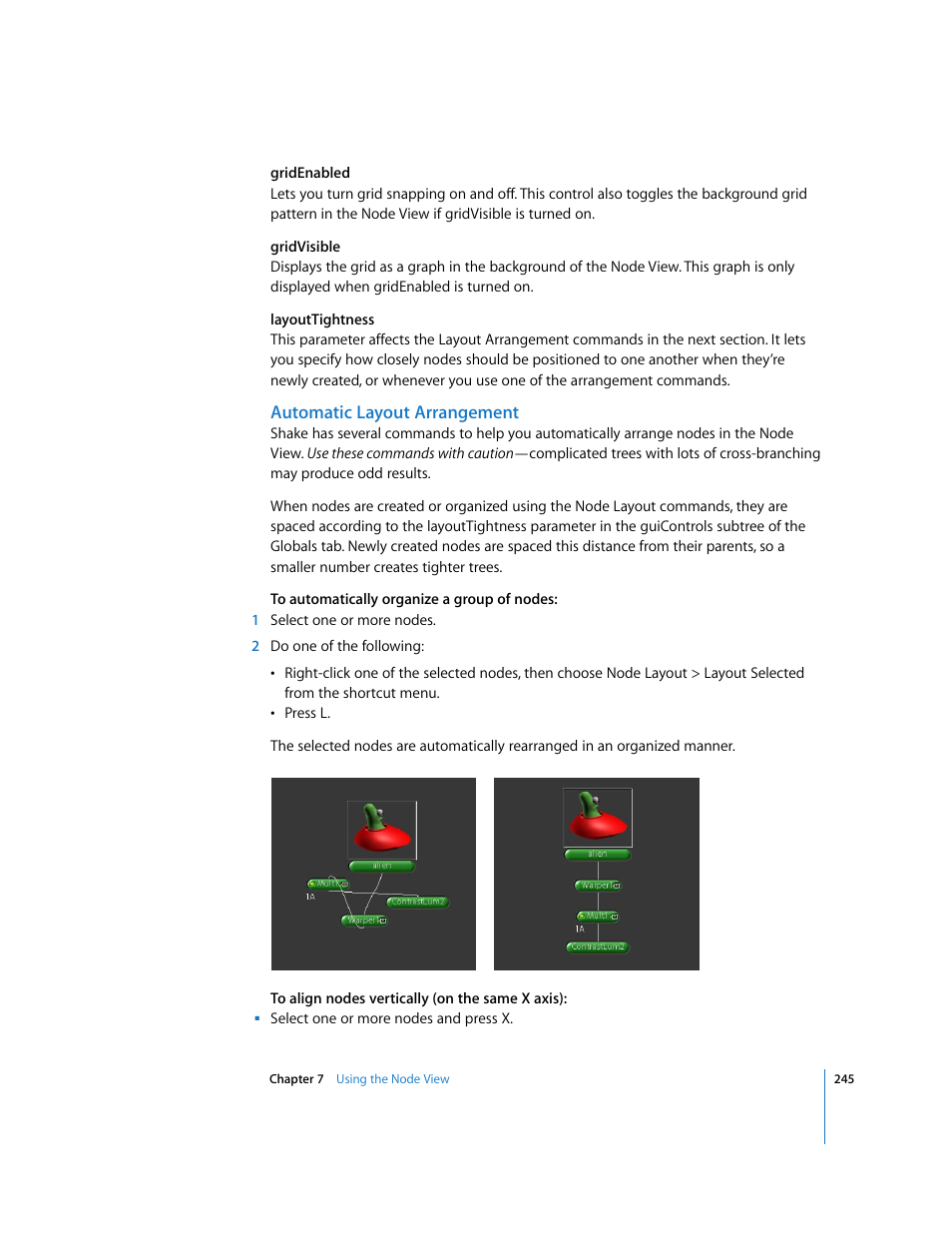 Automatic layout arrangement | Apple Shake 4 User Manual | Page 245 / 1054