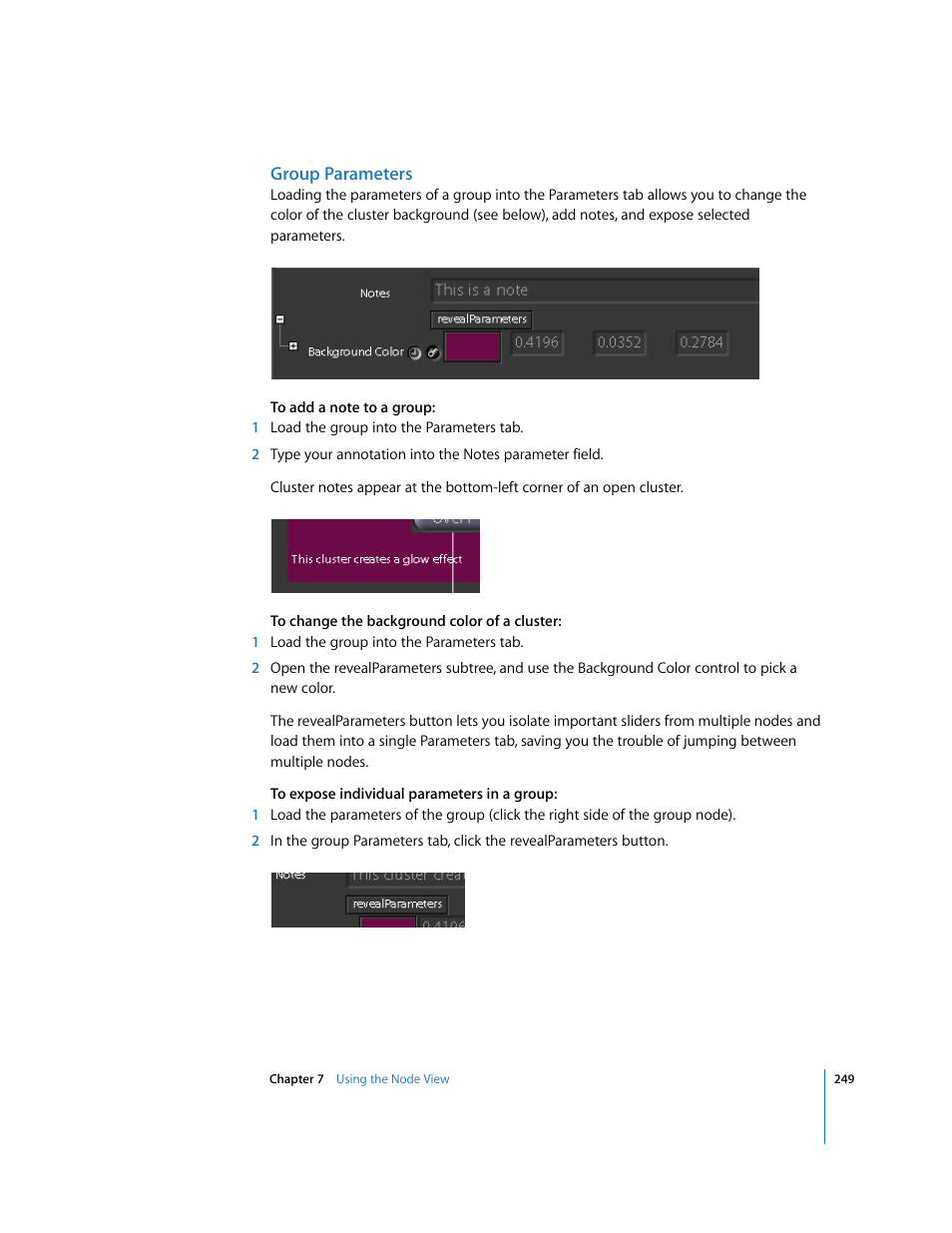 Group parameters | Apple Shake 4 User Manual | Page 249 / 1054