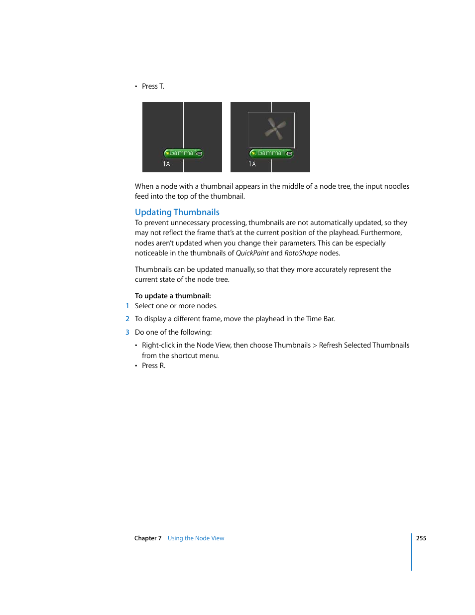 Updating thumbnails | Apple Shake 4 User Manual | Page 255 / 1054