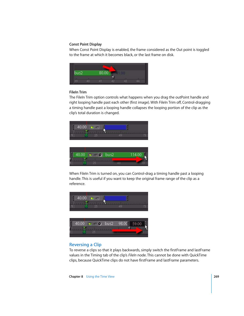 Reversing a clip | Apple Shake 4 User Manual | Page 269 / 1054