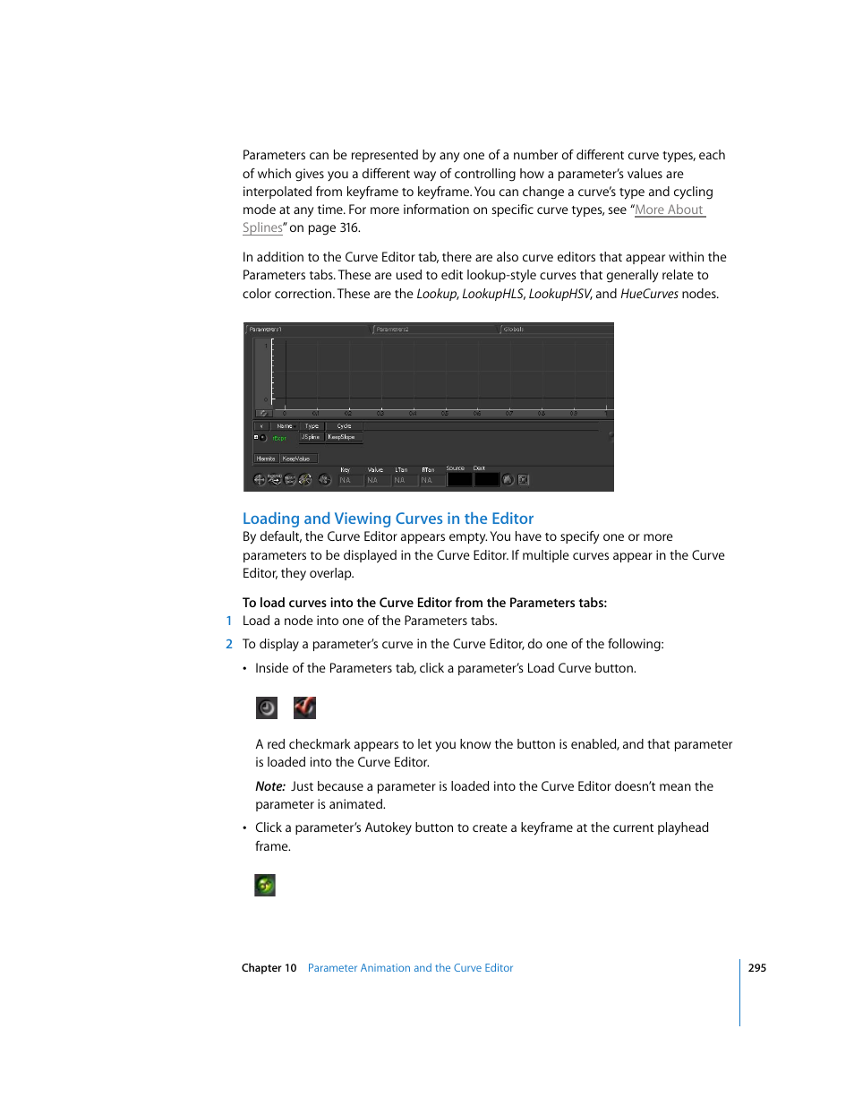 Loading and viewing curves in the editor | Apple Shake 4 User Manual | Page 295 / 1054