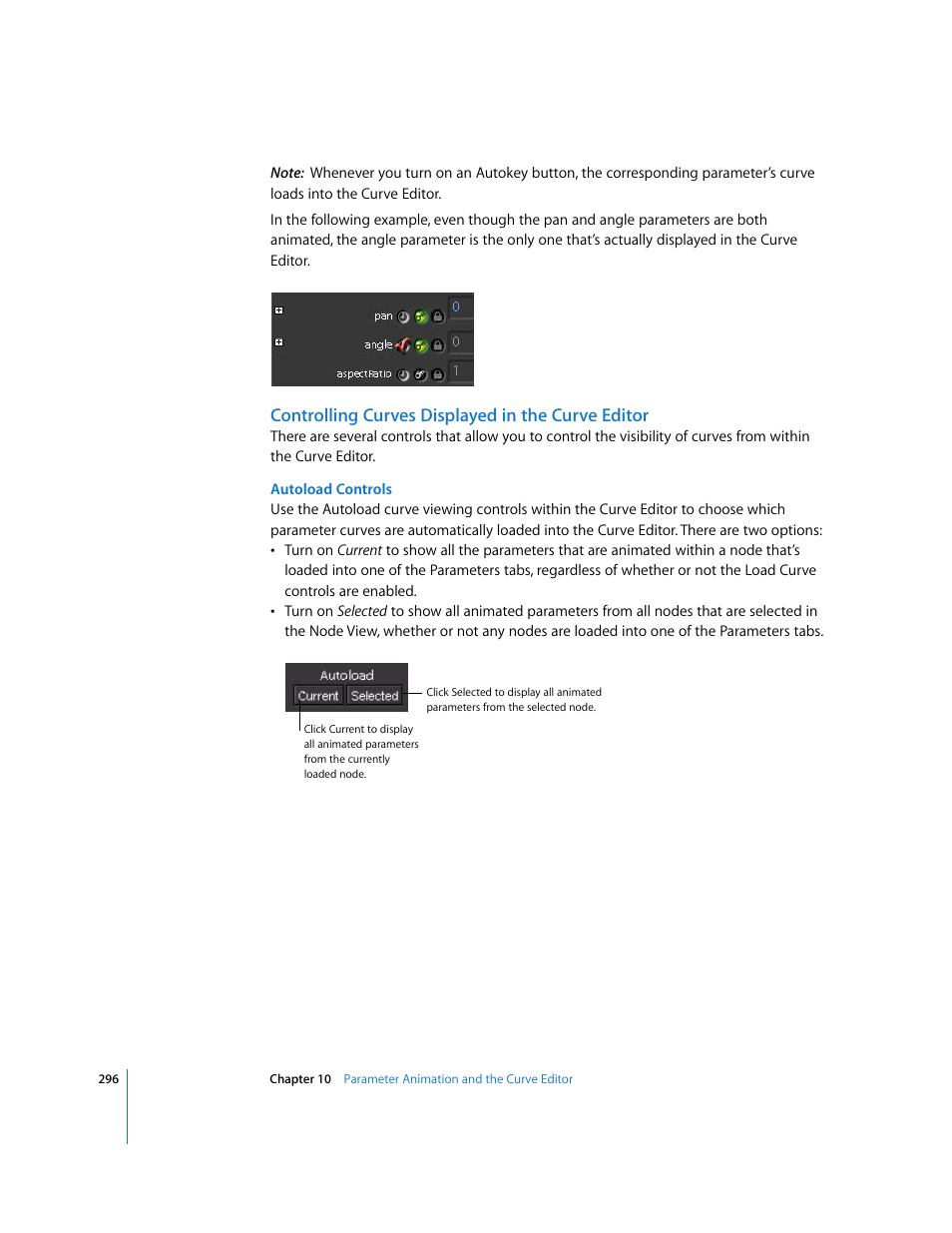 Controlling curves displayed in the curve editor | Apple Shake 4 User Manual | Page 296 / 1054