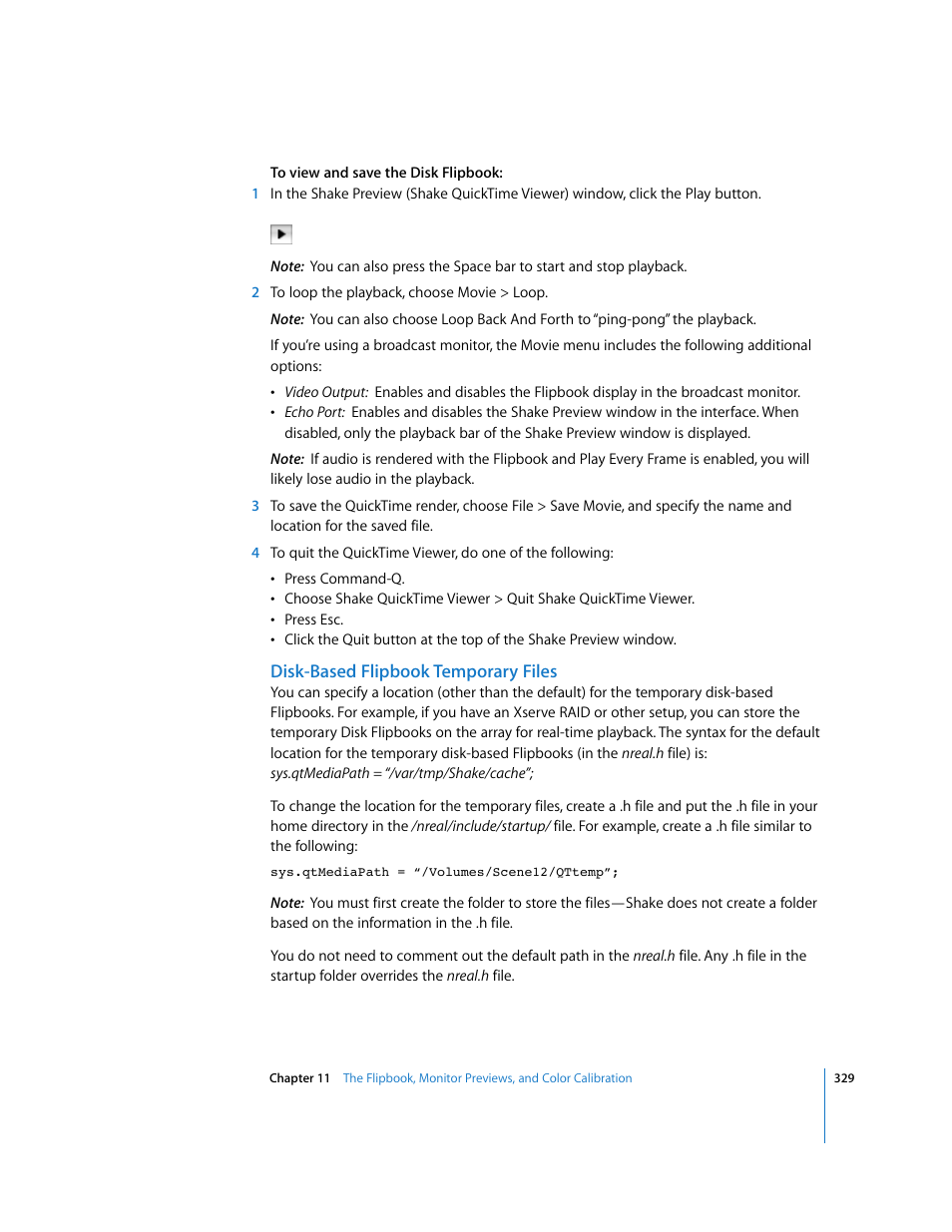 Disk-based flipbook temporary files | Apple Shake 4 User Manual | Page 329 / 1054