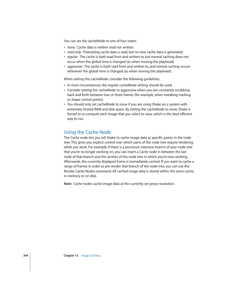 Using the cache node | Apple Shake 4 User Manual | Page 344 / 1054