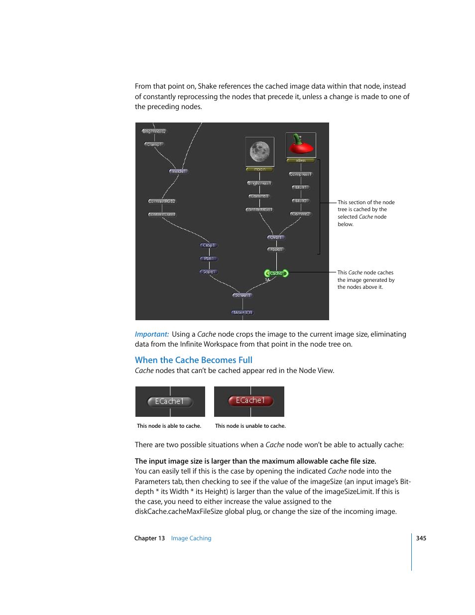 When the cache becomes full | Apple Shake 4 User Manual | Page 345 / 1054