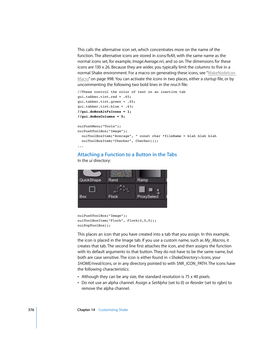 Attaching a function to a button in the tabs | Apple Shake 4 User Manual | Page 376 / 1054