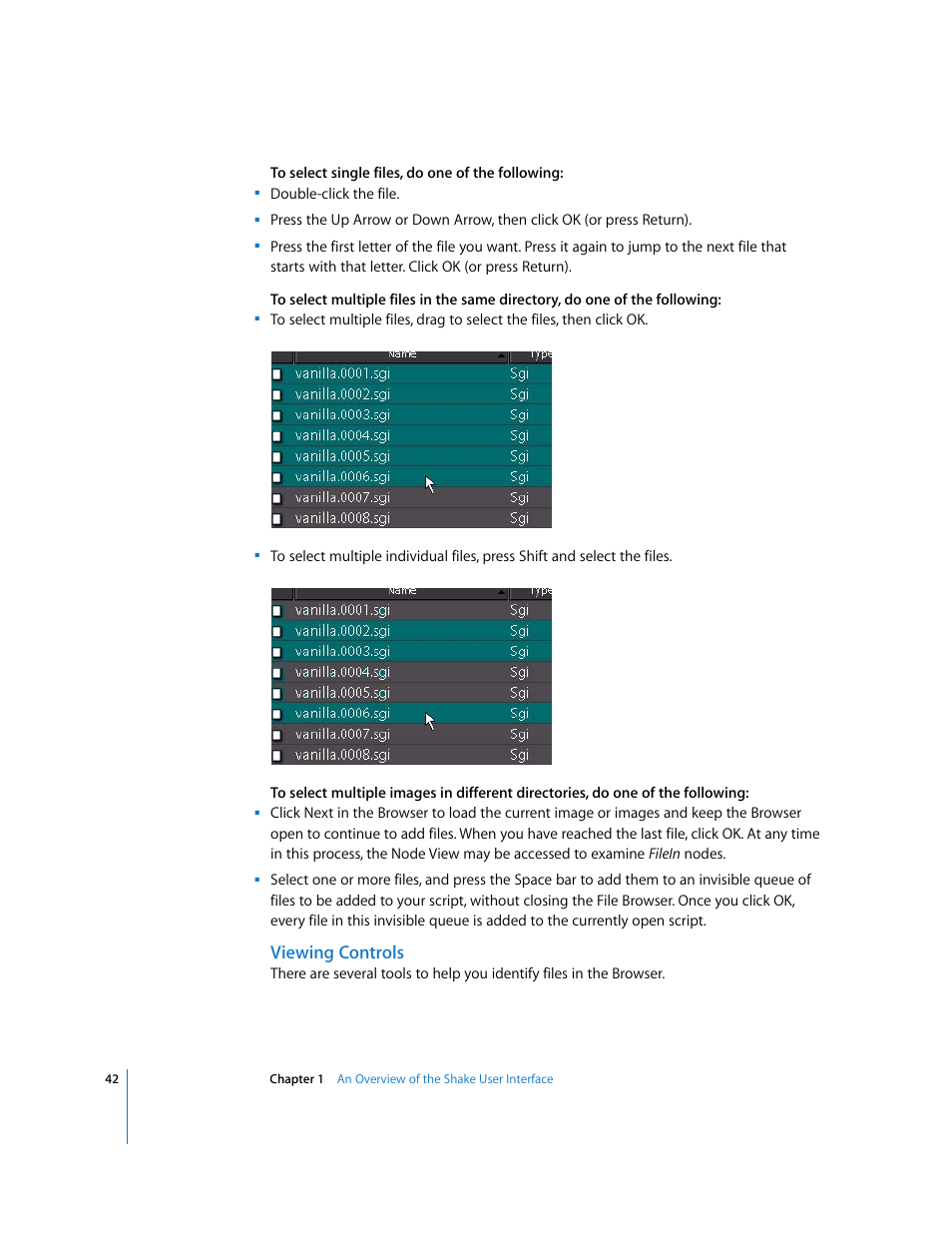 Viewing controls | Apple Shake 4 User Manual | Page 42 / 1054