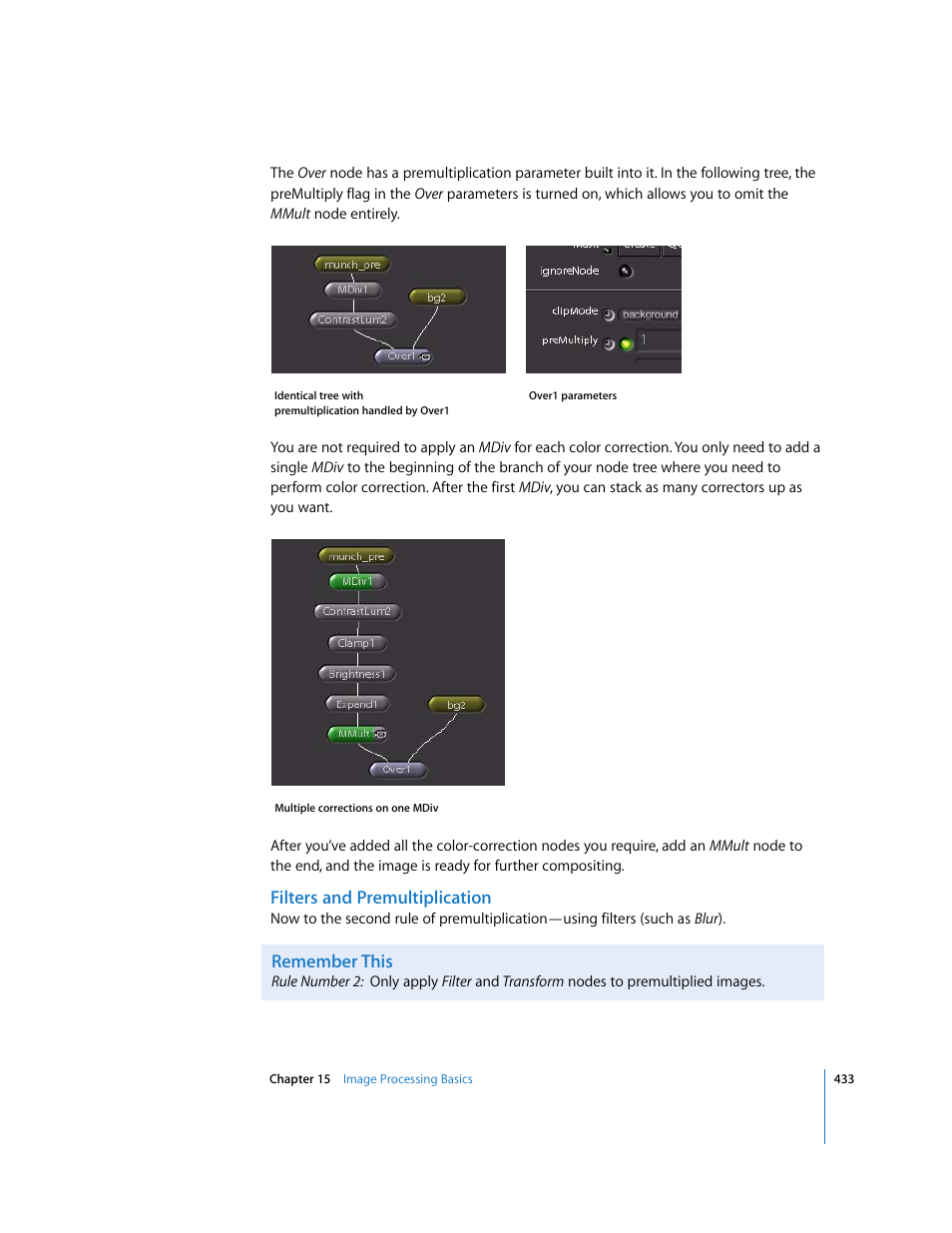 Filters and premultiplication, Remember this | Apple Shake 4 User Manual | Page 433 / 1054