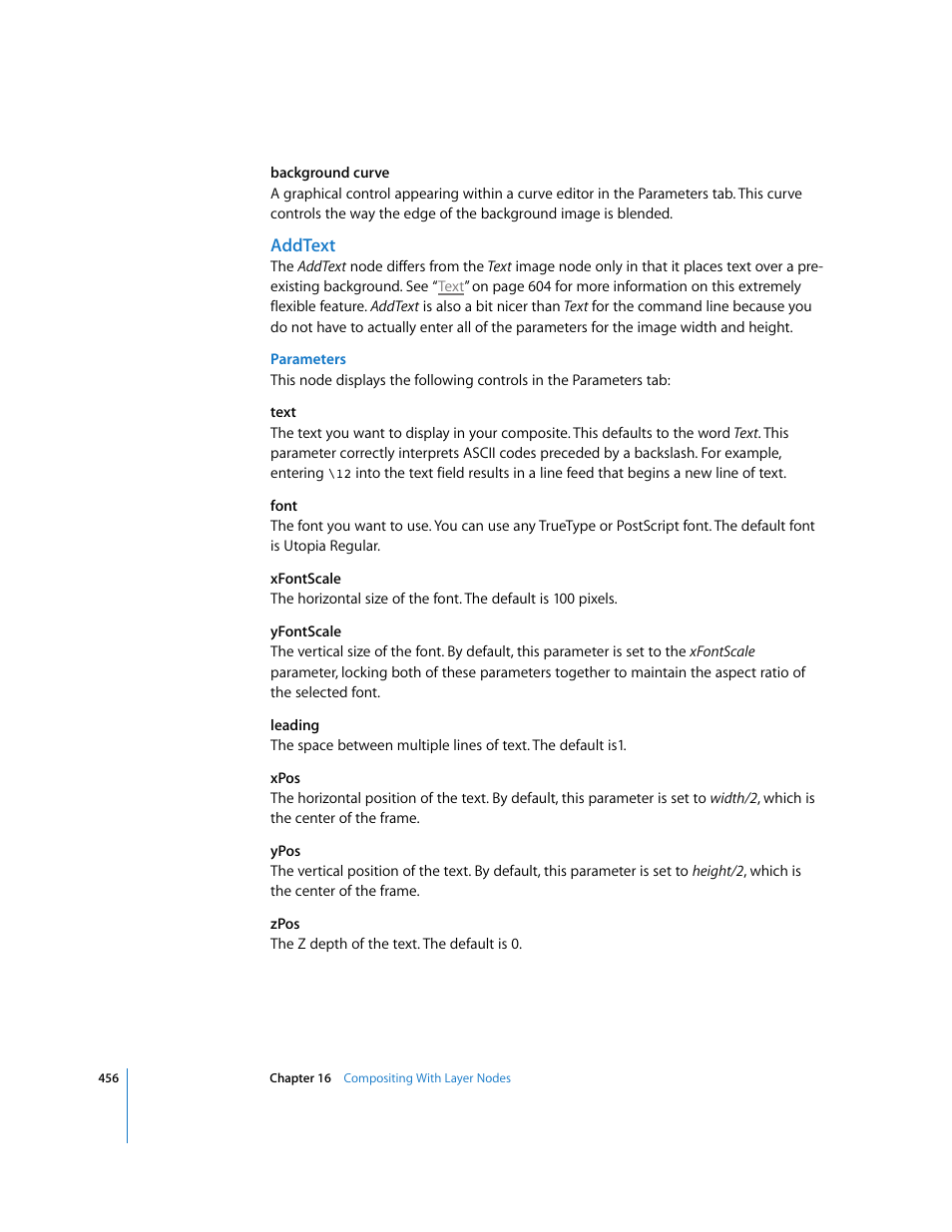 Addtext | Apple Shake 4 User Manual | Page 456 / 1054