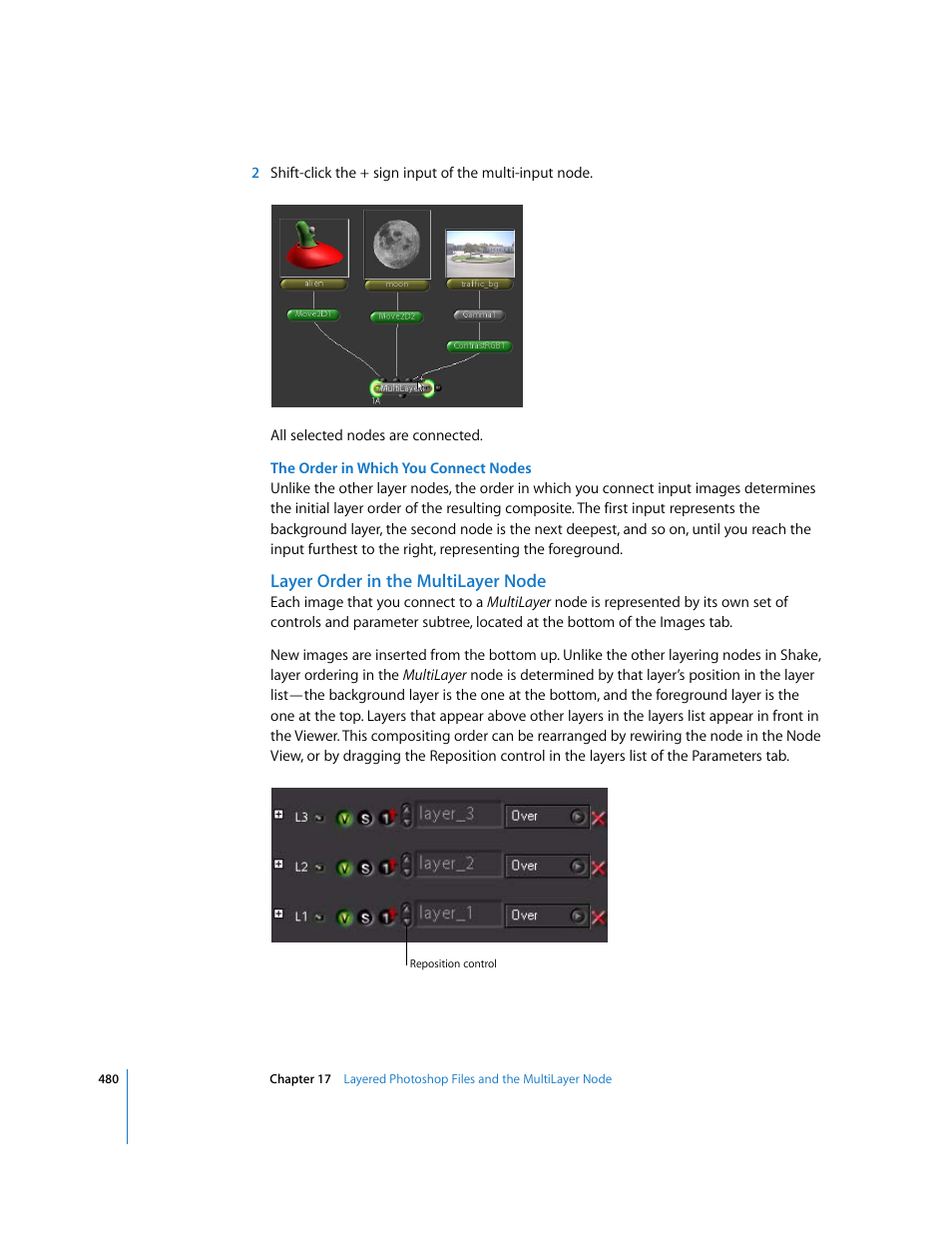 Layer order in the multilayer node | Apple Shake 4 User Manual | Page 480 / 1054