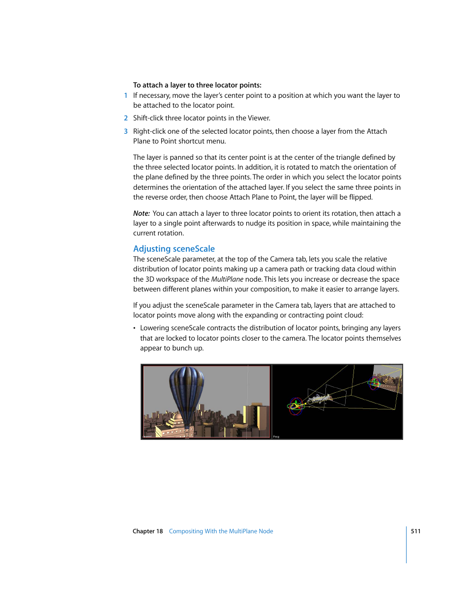 Adjusting scenescale | Apple Shake 4 User Manual | Page 511 / 1054