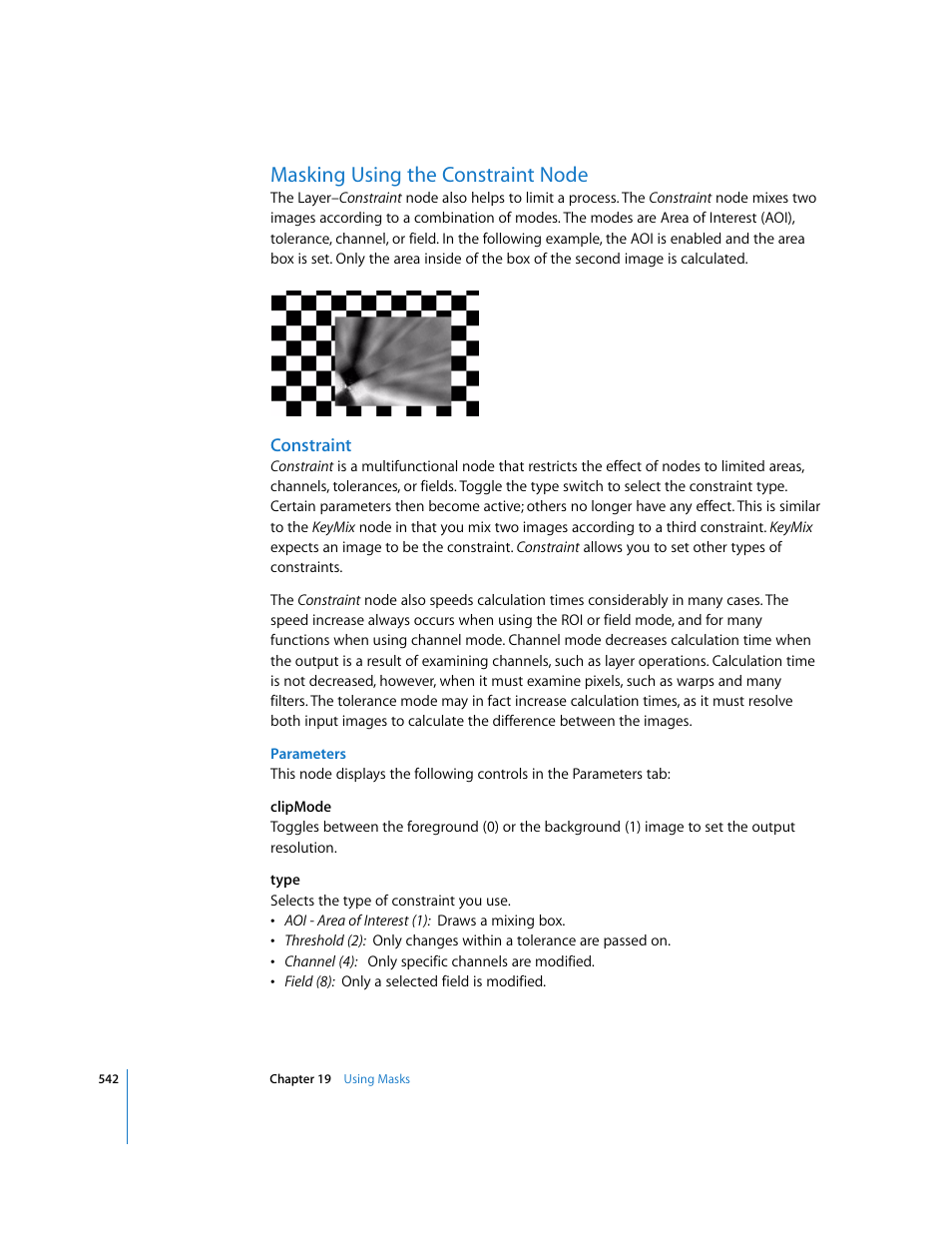 Masking using the constraint node, Constraint | Apple Shake 4 User Manual | Page 542 / 1054