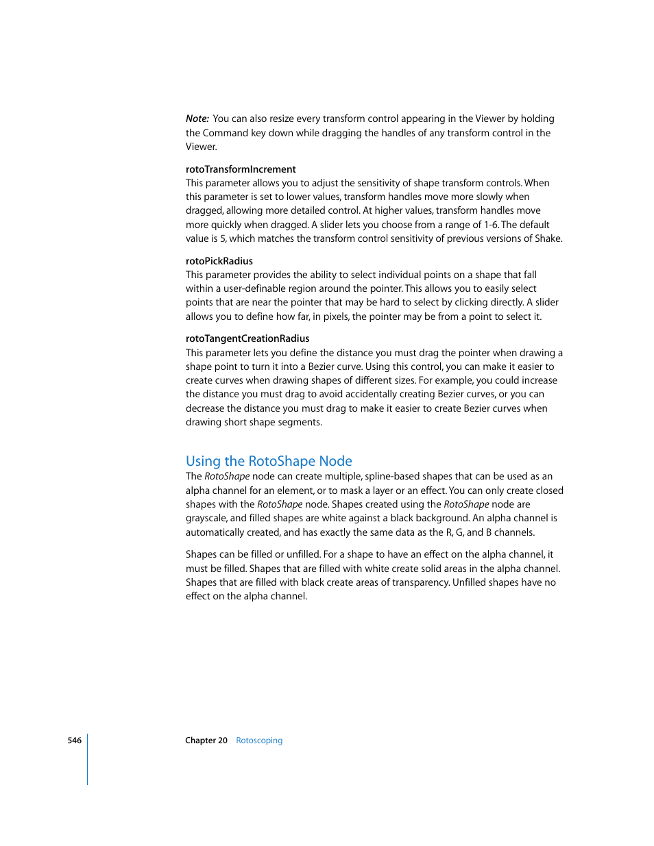 Using the rotoshape node | Apple Shake 4 User Manual | Page 546 / 1054