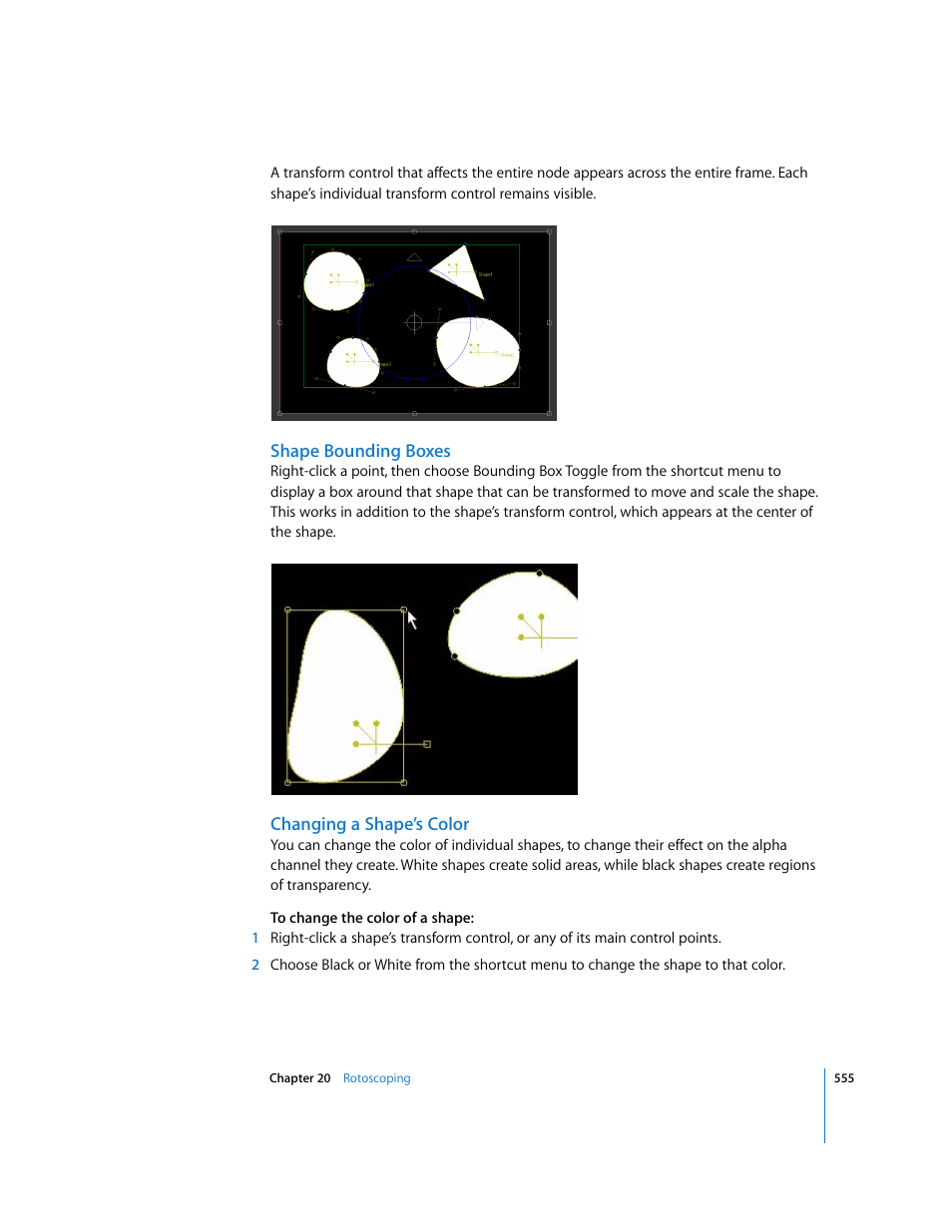 Shape bounding boxes, Changing a shape’s color | Apple Shake 4 User Manual | Page 555 / 1054