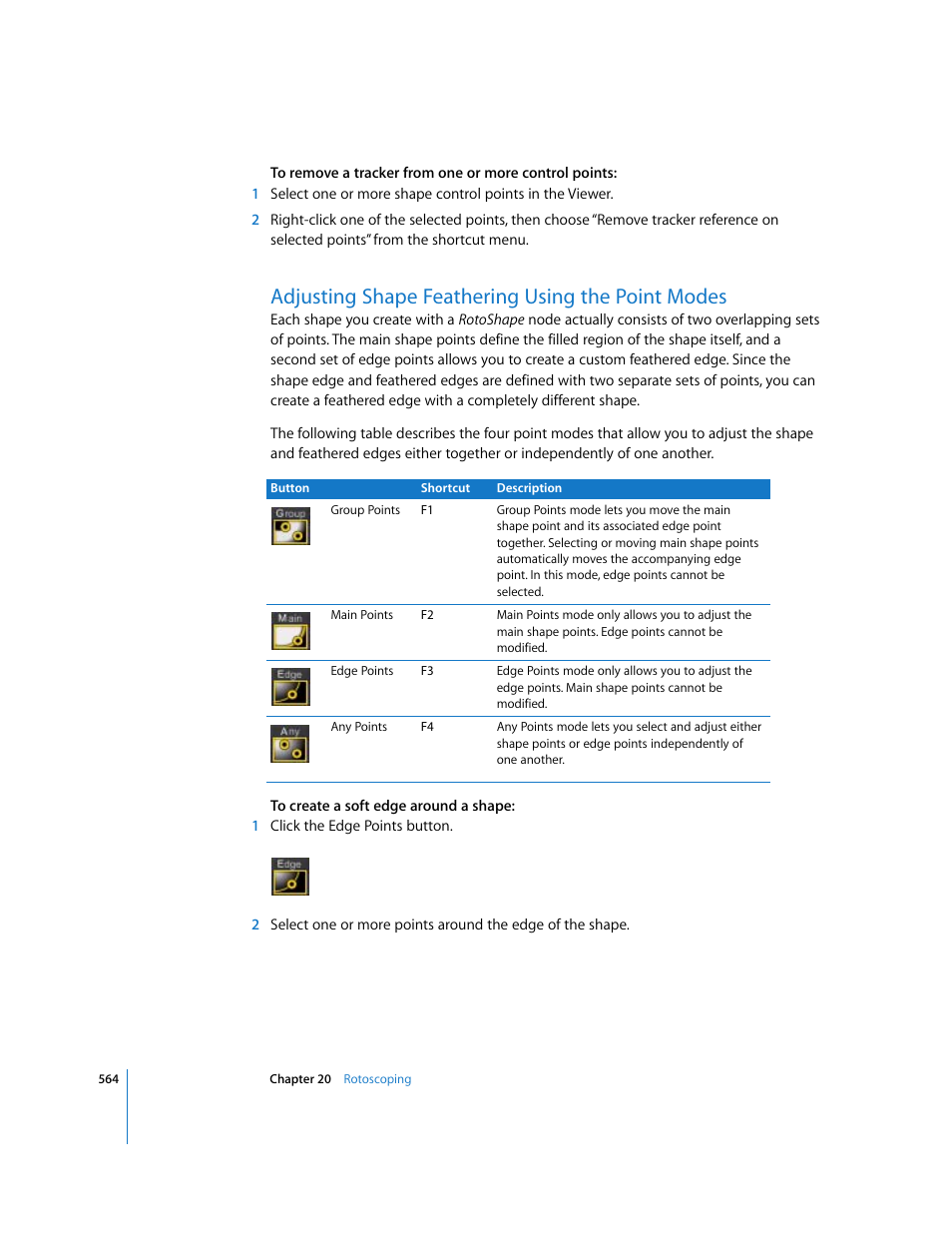 Adjusting shape feathering using the point modes | Apple Shake 4 User Manual | Page 564 / 1054