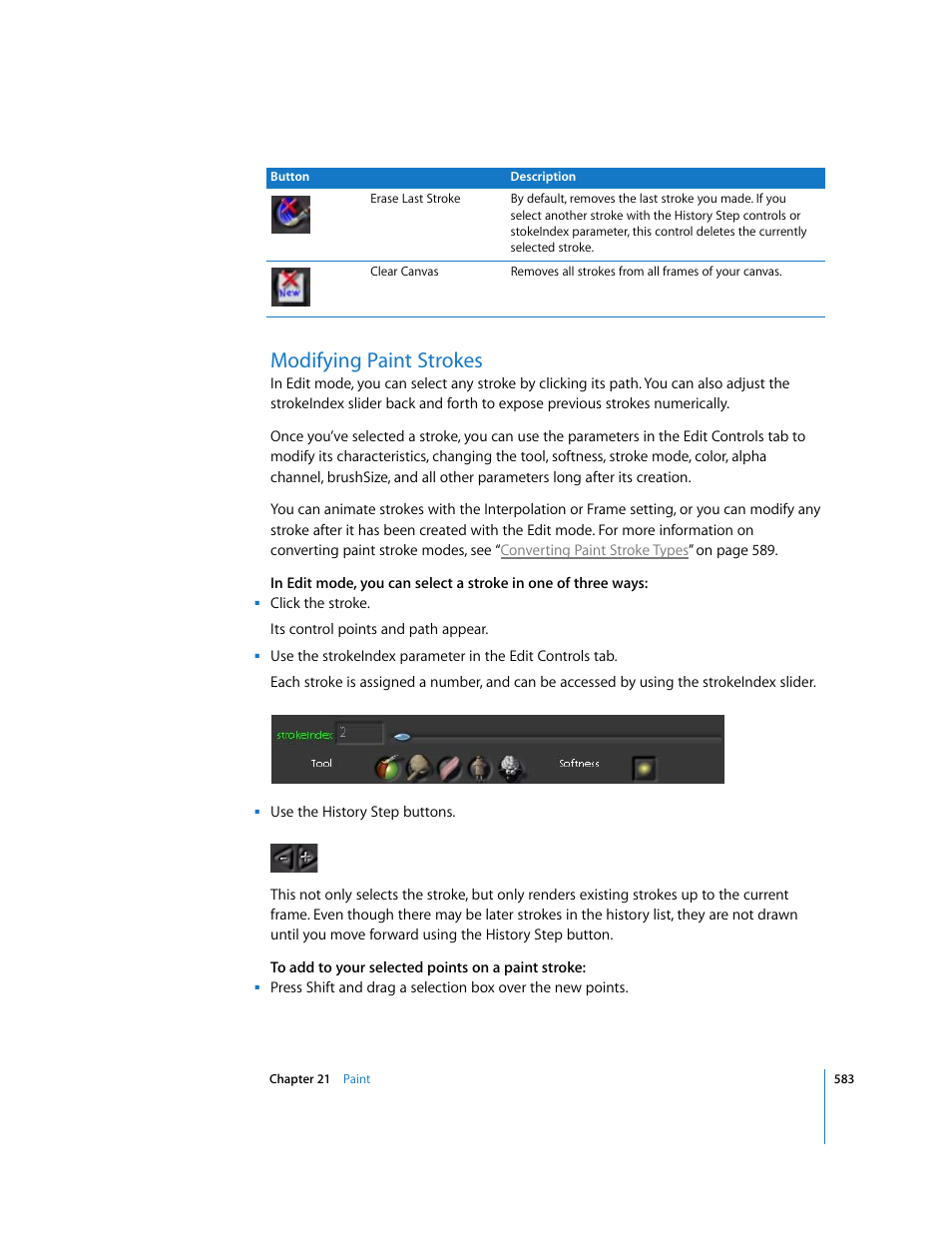 Modifying paint strokes | Apple Shake 4 User Manual | Page 583 / 1054