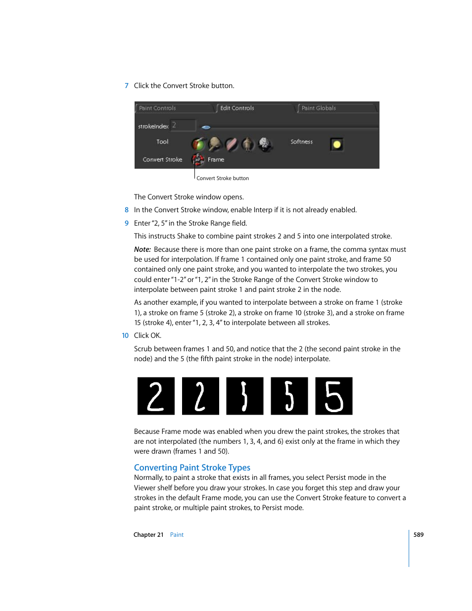 Converting paint stroke types | Apple Shake 4 User Manual | Page 589 / 1054