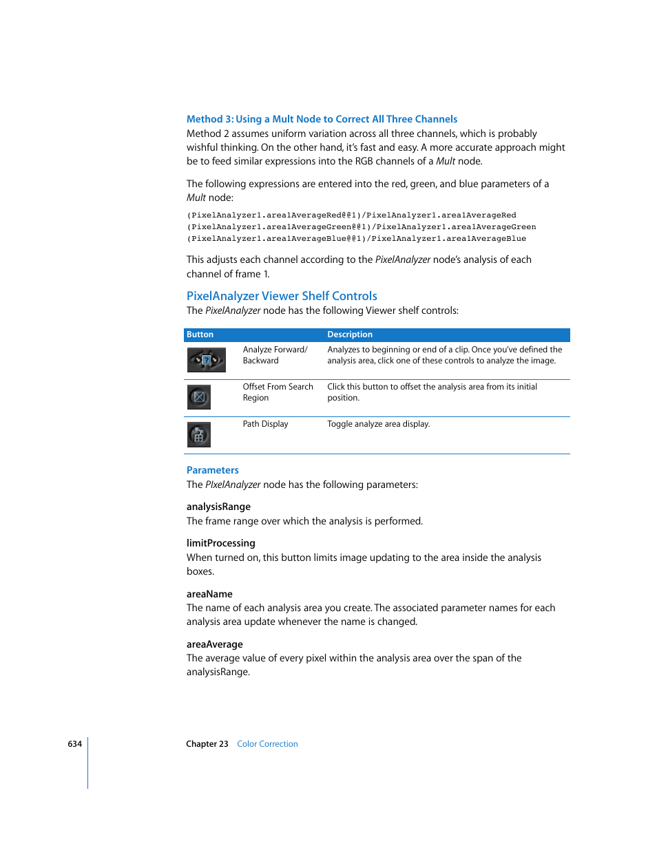 Pixelanalyzer viewer shelf controls | Apple Shake 4 User Manual | Page 634 / 1054
