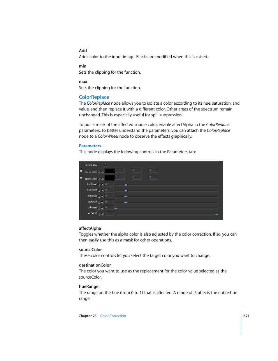Colorreplace | Apple Shake 4 User Manual | Page 671 / 1054
