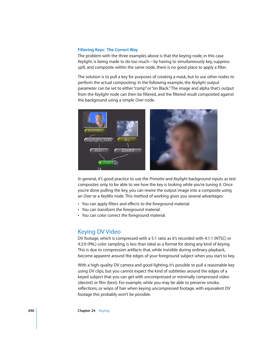 Keying dv video | Apple Shake 4 User Manual | Page 696 / 1054