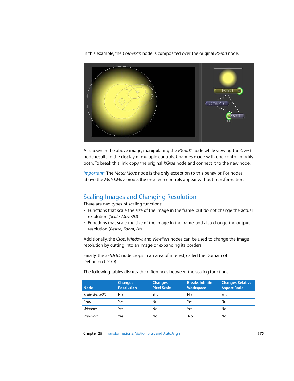 Scaling images and changing resolution | Apple Shake 4 User Manual | Page 775 / 1054