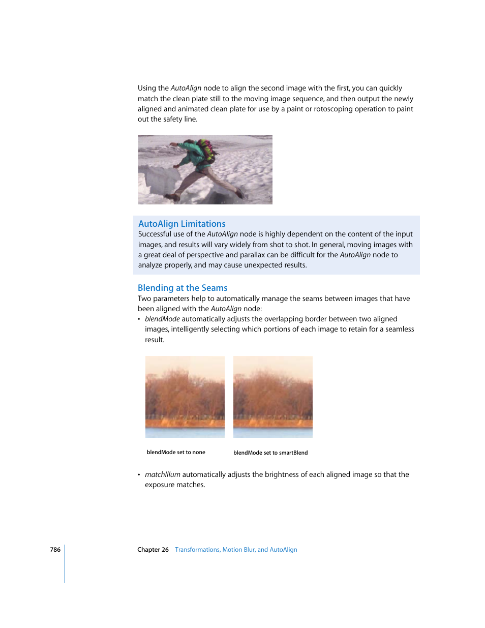 Autoalign limitations, Blending at the seams | Apple Shake 4 User Manual | Page 786 / 1054