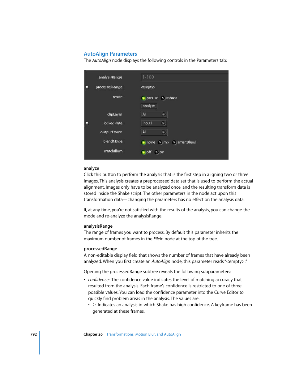 Autoalign parameters | Apple Shake 4 User Manual | Page 792 / 1054