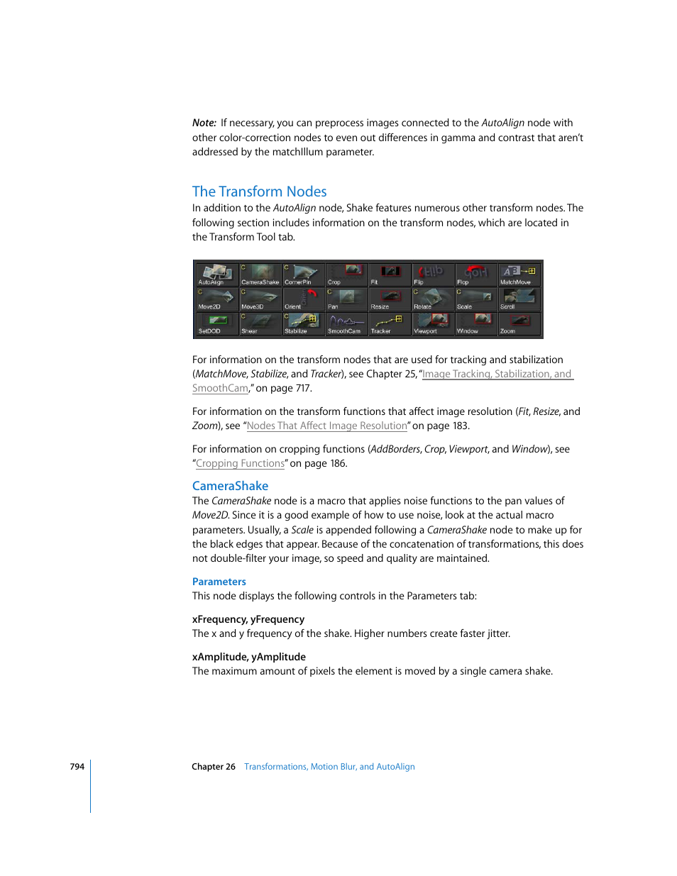 The transform nodes, Camerashake | Apple Shake 4 User Manual | Page 794 / 1054