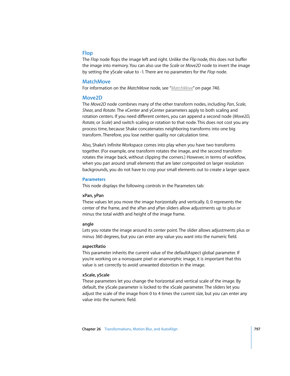 Flop, Matchmove, Move2d | Apple Shake 4 User Manual | Page 797 / 1054