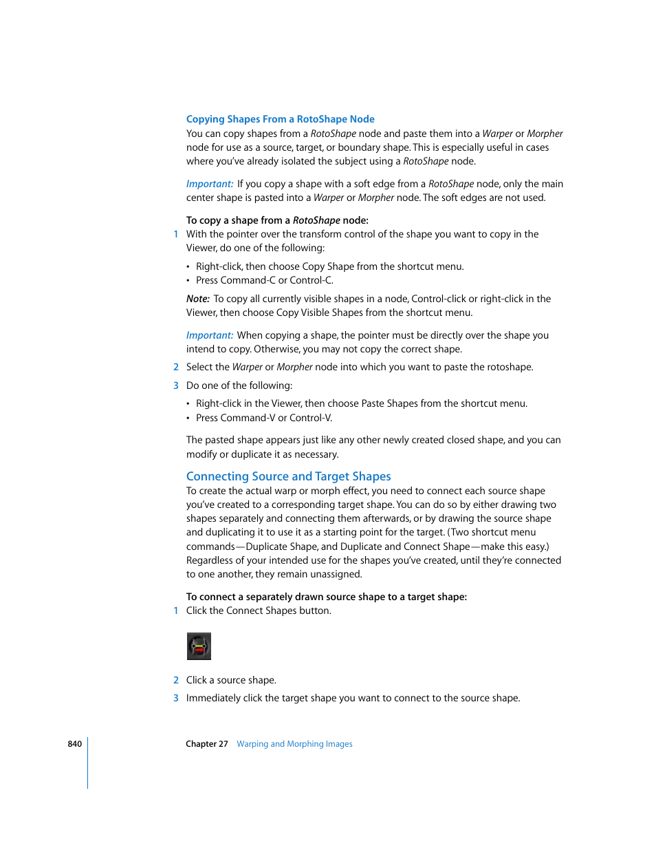 Connecting source and target shapes | Apple Shake 4 User Manual | Page 840 / 1054